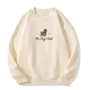 Saco crewneck unisex The Pug Club color beige