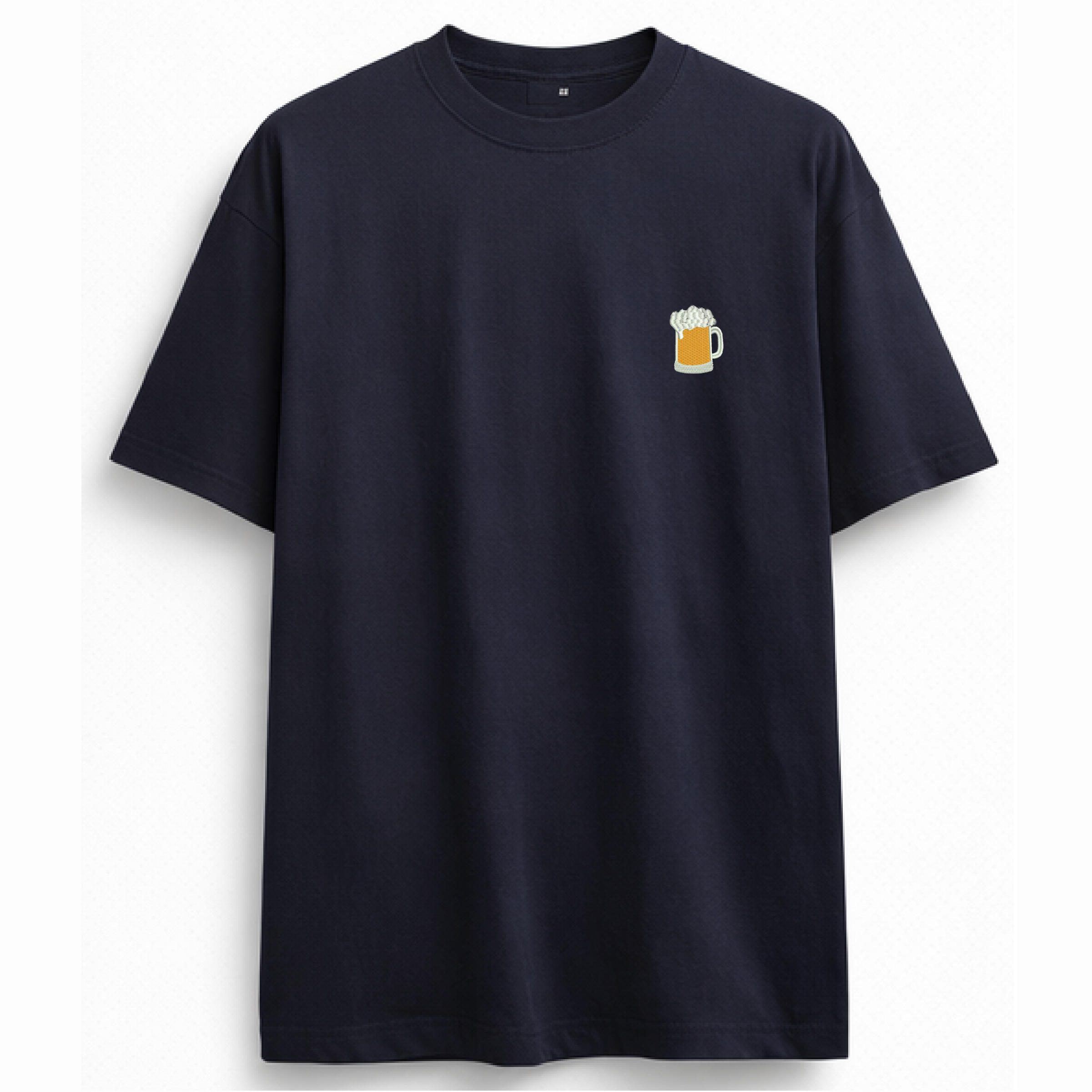 Camiseta Cerveza oversize color azul marino de agua sal