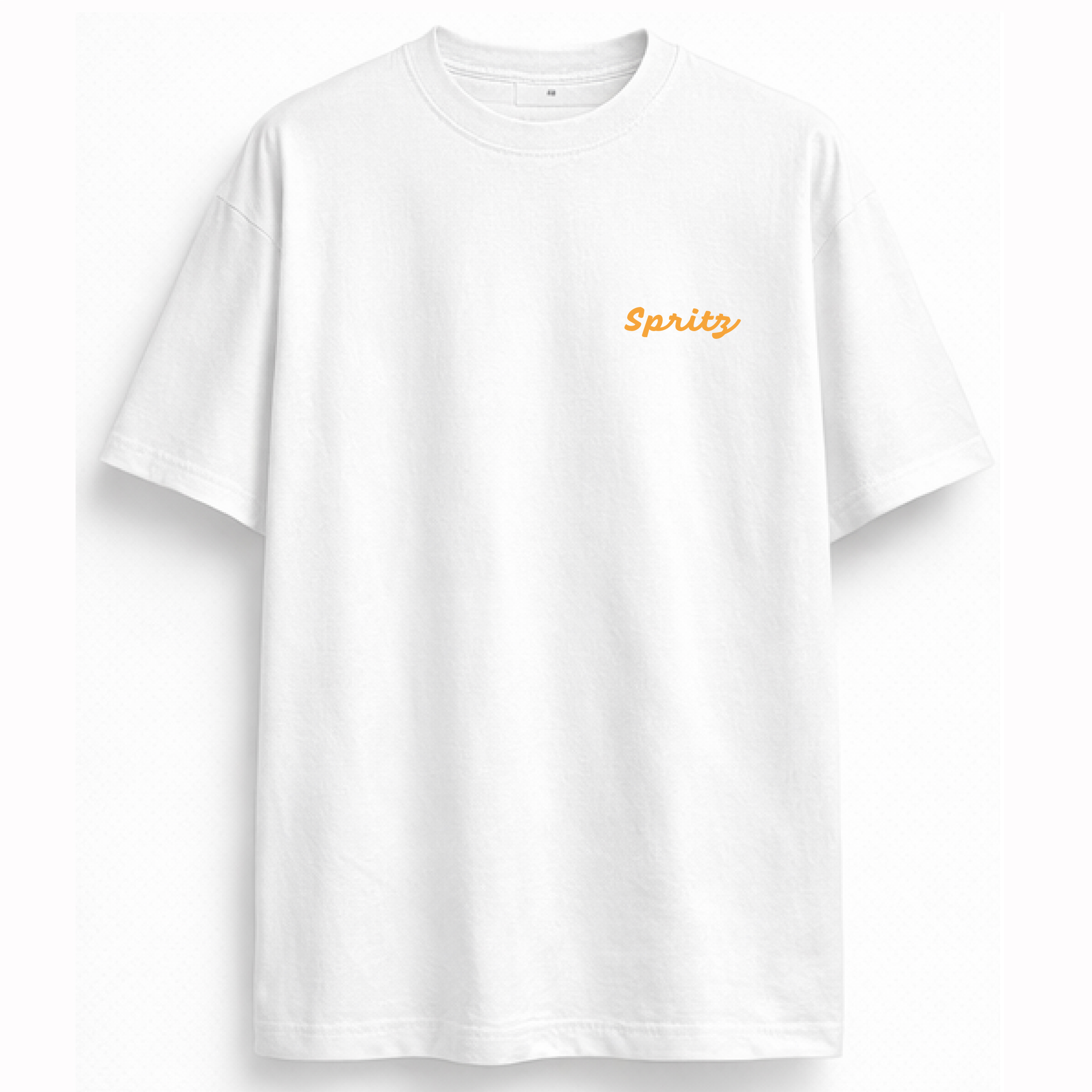 Camiseta The Aperol Spritz oversize color blanco, vista frontal
