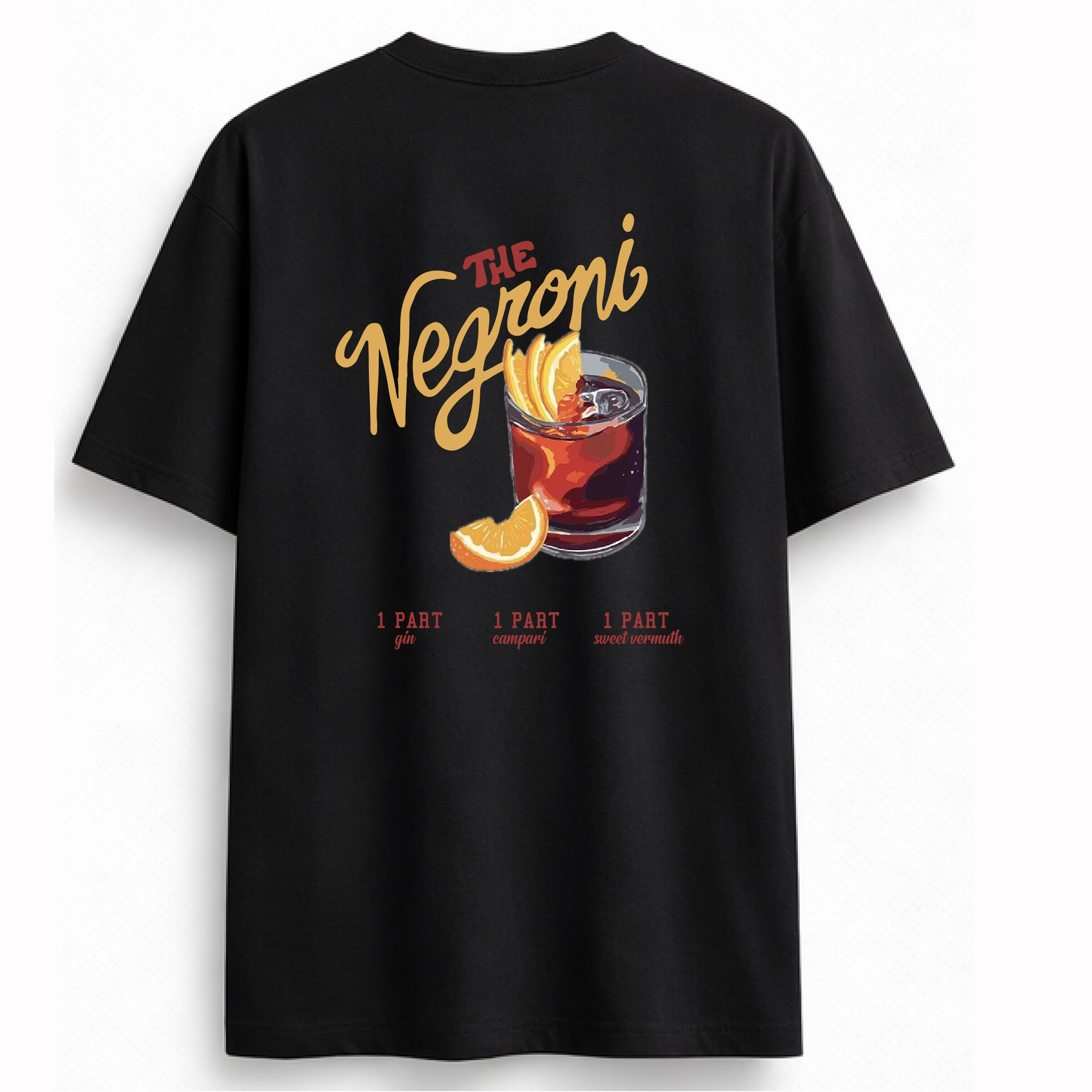 Camiseta The Negroni oversize color negro de agua sal