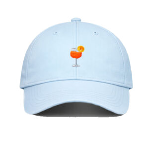 Gorra Aperol bordada color celeste de agua sal