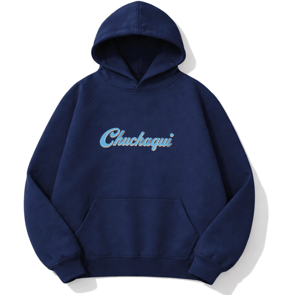 Hoodie Chuchaqui color azul marino de agua sal